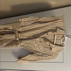 Striped Button-Up Romper